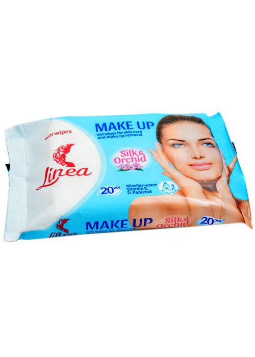 Servetele umede pentru demachiere LINEA MAKE UP 20 buc Silk and Orchidea