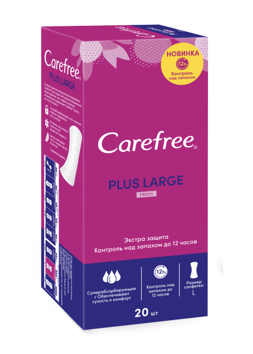 Ежедневные прокладки CAREFREE Deo 20 шт Макси плюс