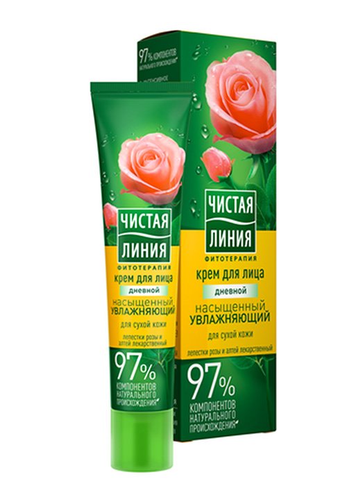 Crema pentru fata ЧИСТАЯ ЛИНИЯ 40 ml de zi Hidratanta pentru piele uscata