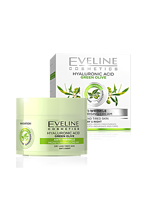 Крем для лица EVELINE 6 COMPONENTE 50 мл Гиалуроновая кислота и зелёная оливка