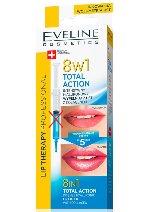 Tratament buze EVELINE LIP THERAPY 12 ml 8in1 Total Action