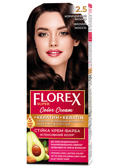 Vopsea pentru par crema FLOREX SUPER №2.5 Maro mokko