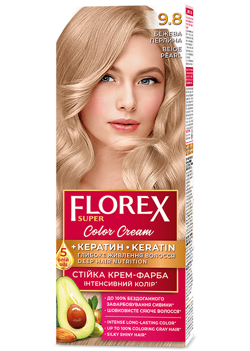 Vopsea pentru par crema FLOREX SUPER №9.8 Bej perla