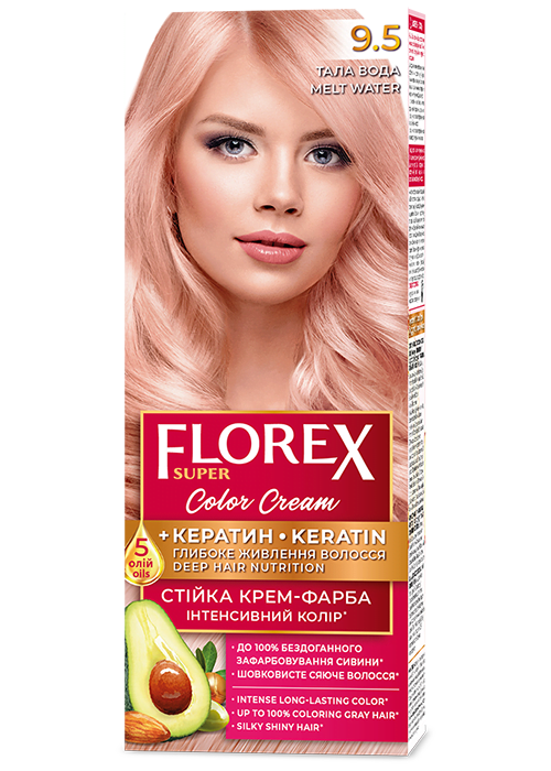 Vopsea pentru par crema FLOREX SUPER №9.5 Apa dezghetata