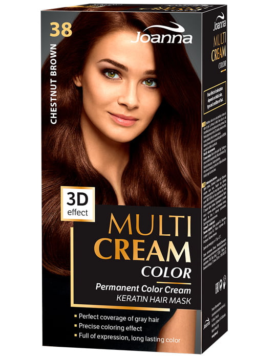 Краска для волос JOANNA MULTICREAM 3D №38 Темный каштан