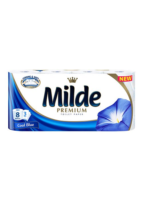 Hirtie igienica MILDE 3 str 8 buc Cool blue