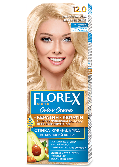 Vopsea pentru par crema FLOREX SUPER №12.0 Ultra Blond