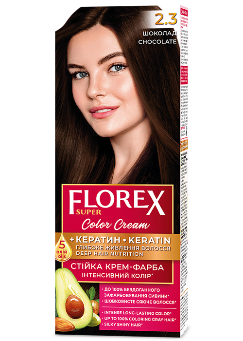 Vopsea pentru par crema FLOREX SUPER №2.3 Ciocolata