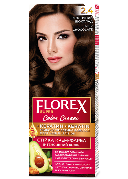 Vopsea pentru par crema FLOREX SUPER №2.4 Ciocolata cu Lapte
