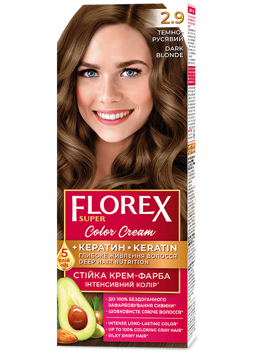 Vopsea pentru par crema FLOREX SUPER №2.9 Blond cenusiu inchisa
