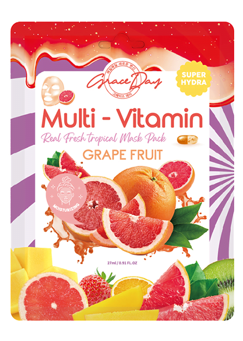 Masca de tesatura pentru fata GRACE DAY Multi-vitamin 27 ml Grapefruit