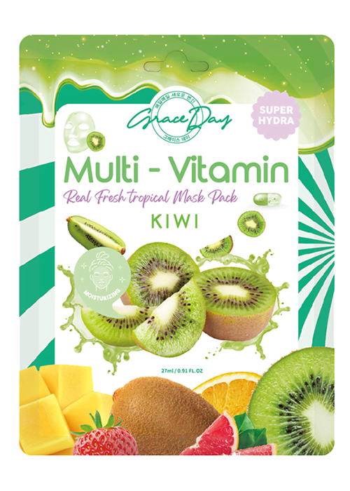 Маска тканевая для лица GRACE DAY Multi-vitamin 27 мл Киви