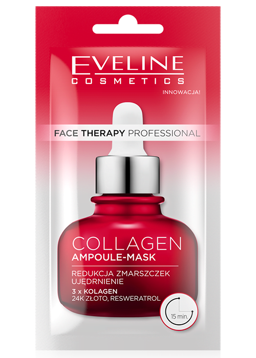 Masca fiola pentru fata EVELINE Face Therapy Professional 8 ml Colagen