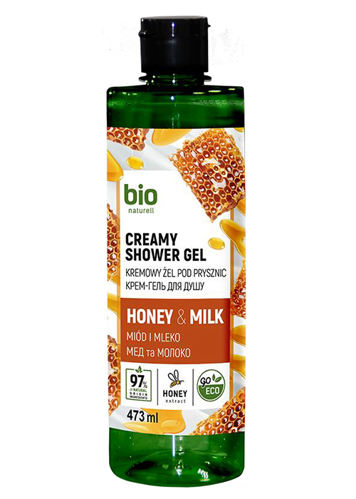 Gel de dus BIO NATURELL 473 ml Miere si lapte