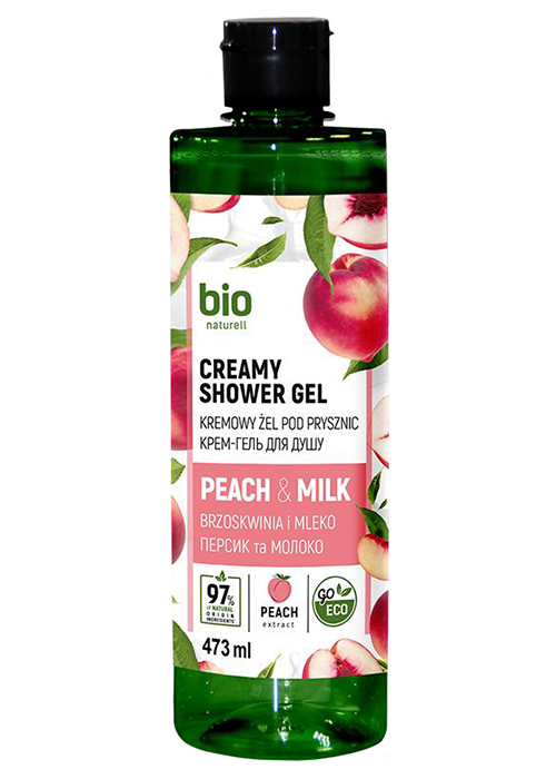Gel de dus BIO NATURELL 473 ml Piersici si lapte
