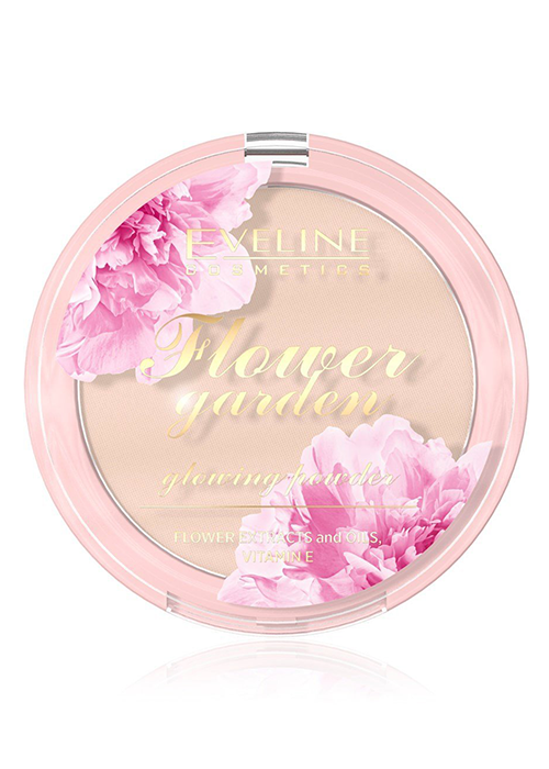 Компактная пудра EVELINE Flower Garden 8 г с эффектом сияния