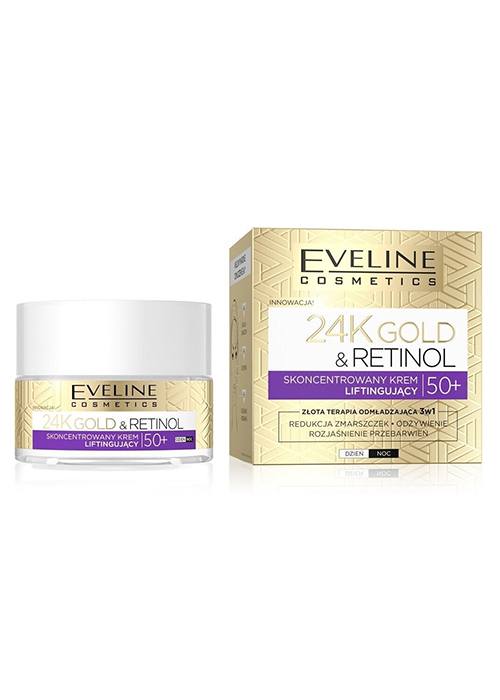 Крем для лица EVELINE 24K Gold & Retinol 50 мл 50+ Лифтинг
