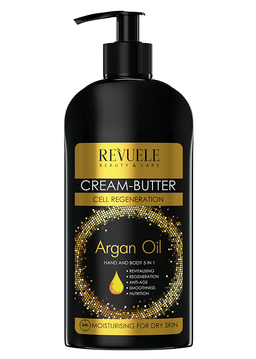 Крем-масло для тела и рук REVUELE Argan Oil 400 мл Extra Питание